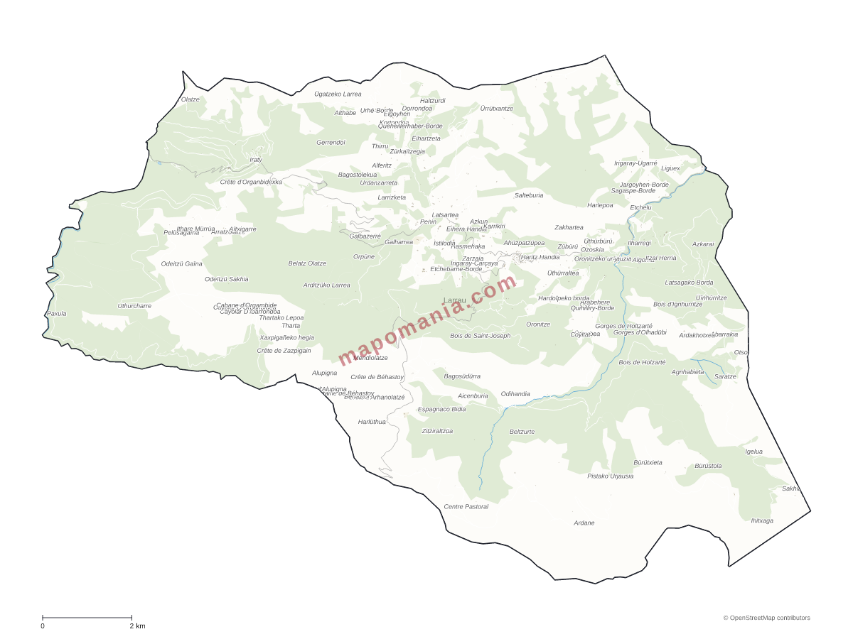 Carte de Larrau à personnaliser