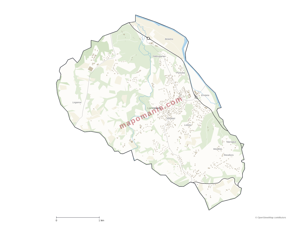 Carte de Larressore à personnaliser