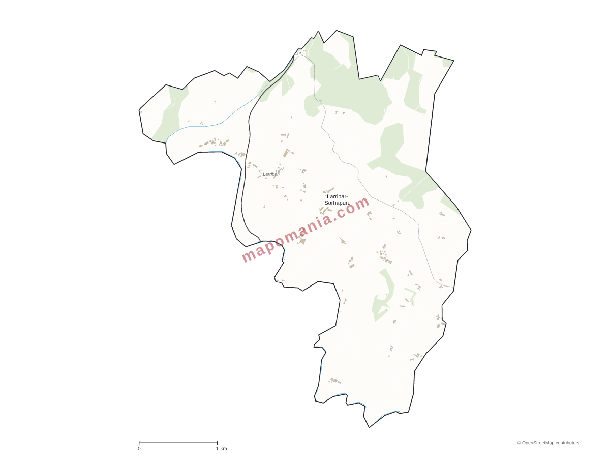 Carte de Larribar-Sorhapuru à personnaliser