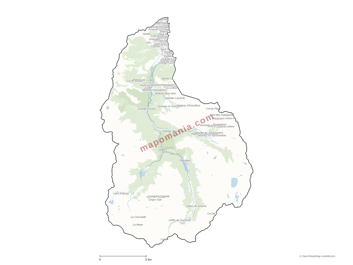 Carte de Laruns à personnaliser