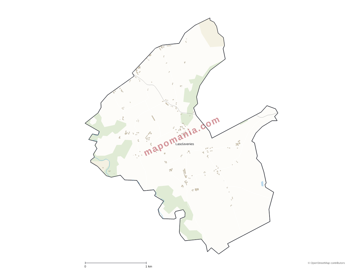 Carte de Lasclaveries à personnaliser