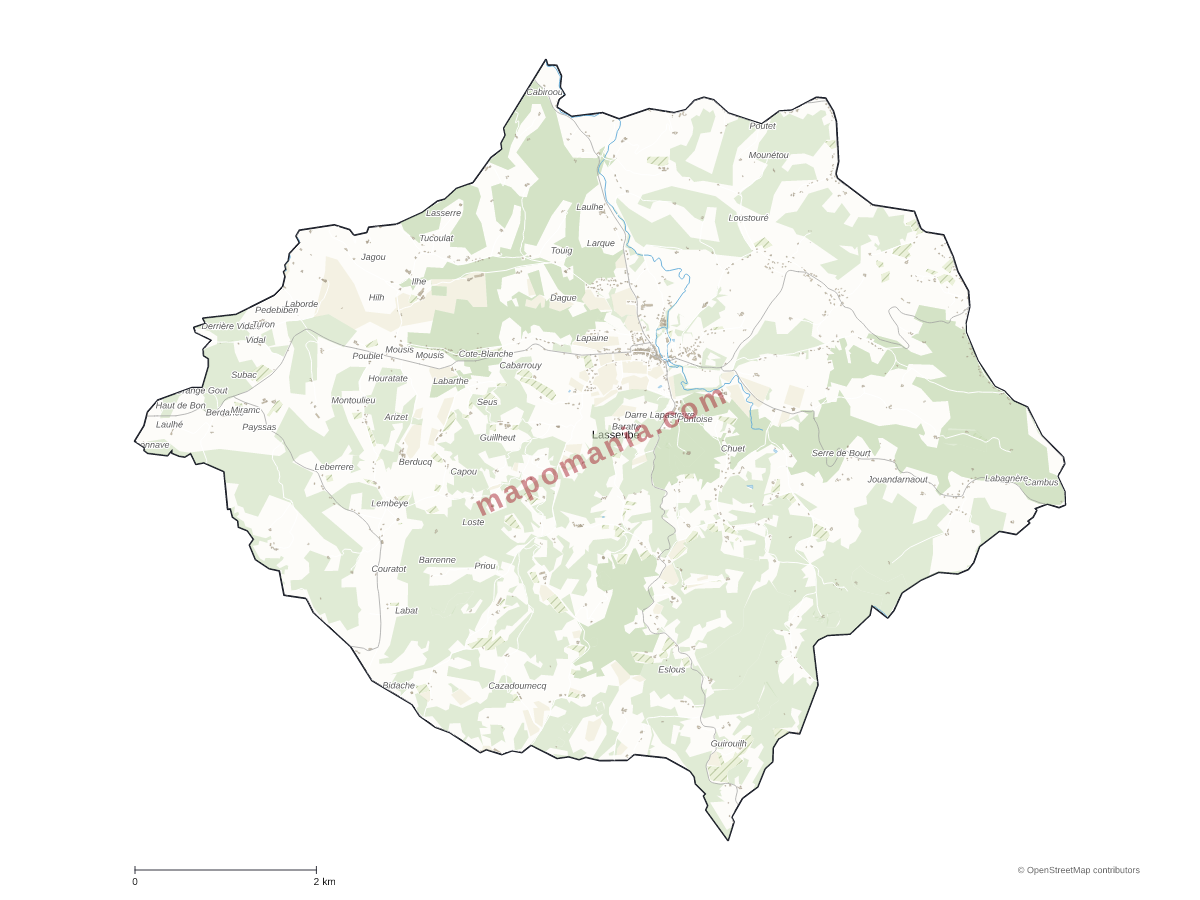 Carte de Lasseube à personnaliser