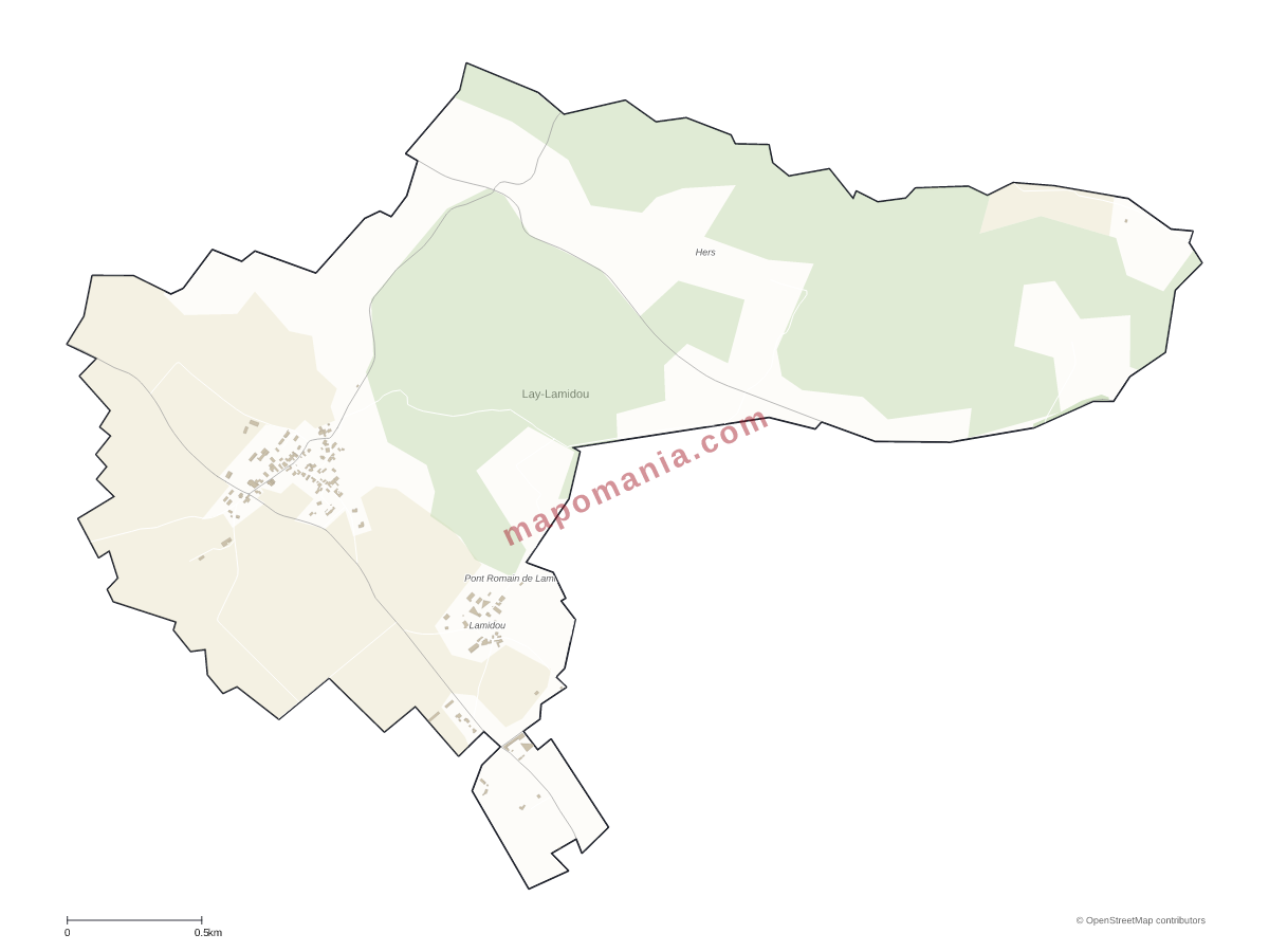 Carte de Lay-Lamidou à personnaliser
