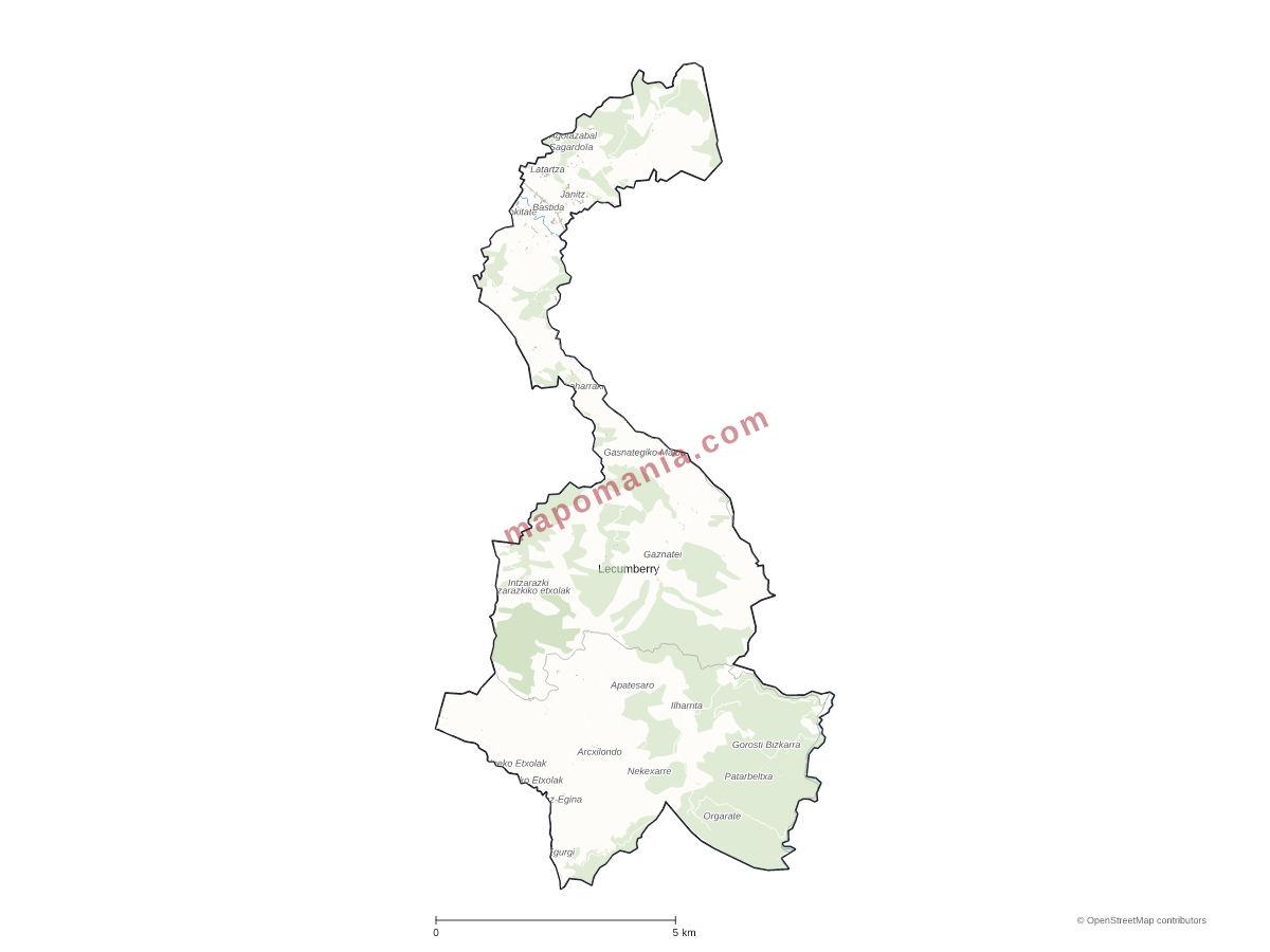 Carte de Lecumberry à personnaliser