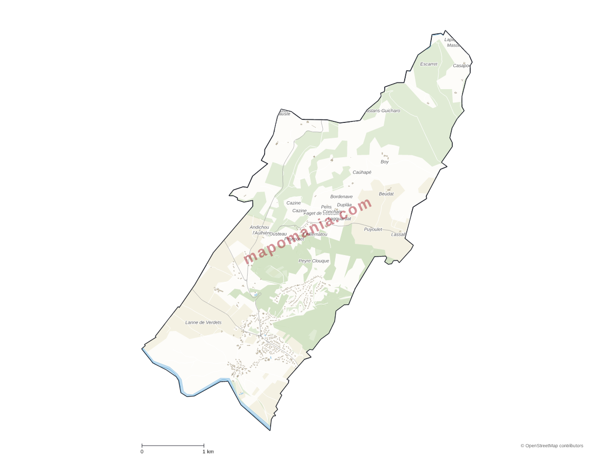 Carte de Ledeuix à personnaliser
