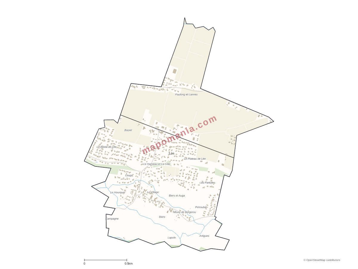 Carte de Lée à personnaliser