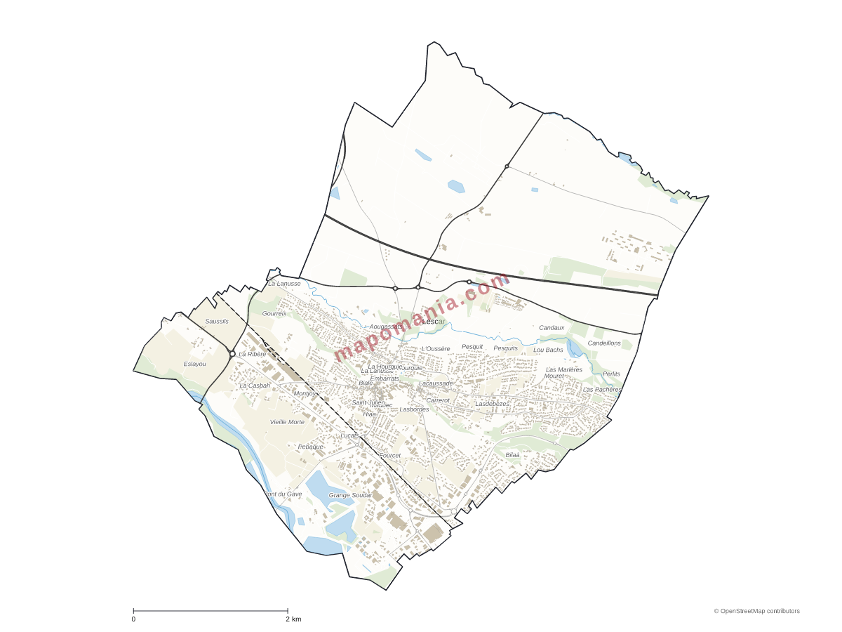 Carte de Lescar à personnaliser