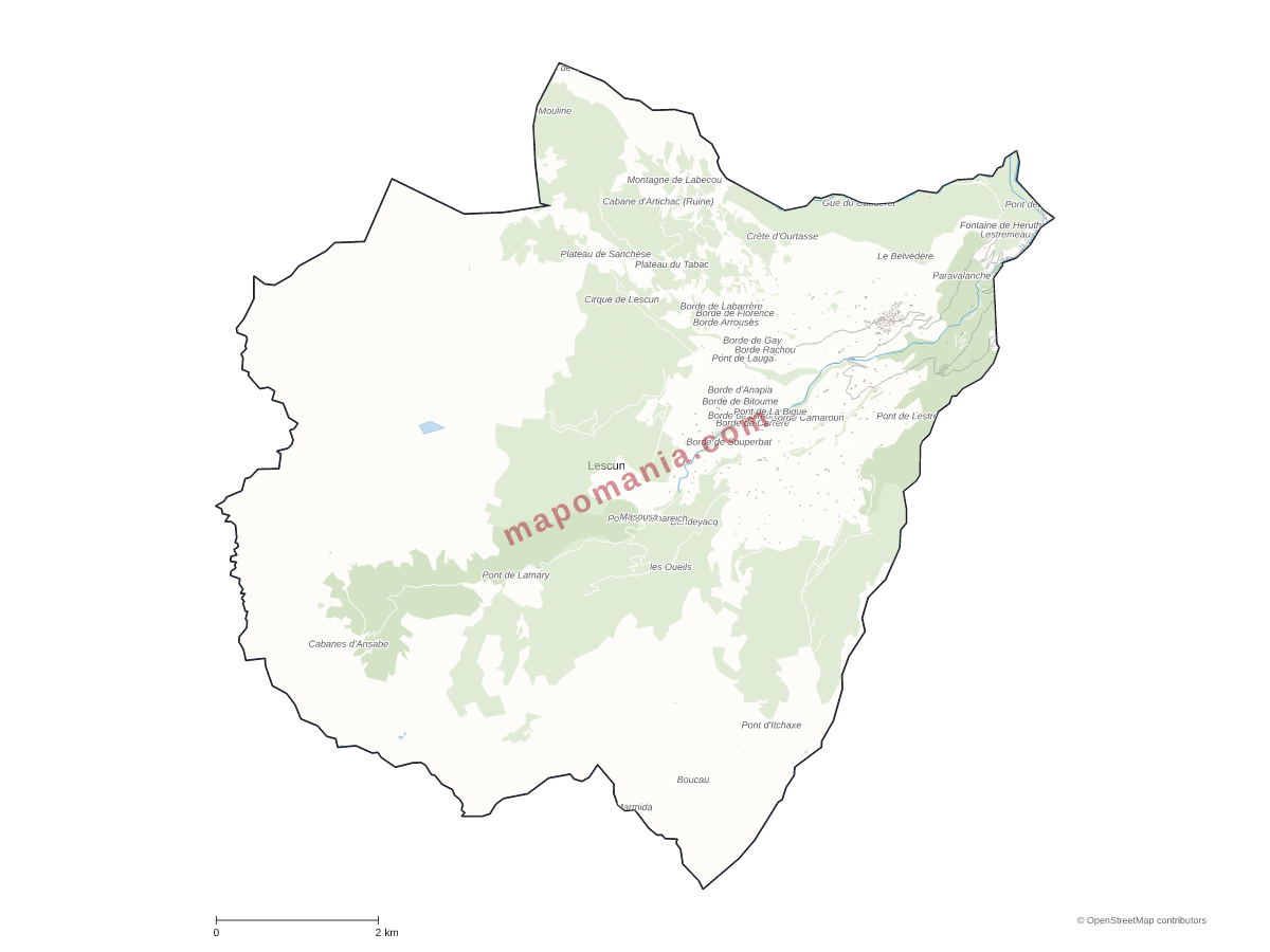 Carte de Lescun à personnaliser