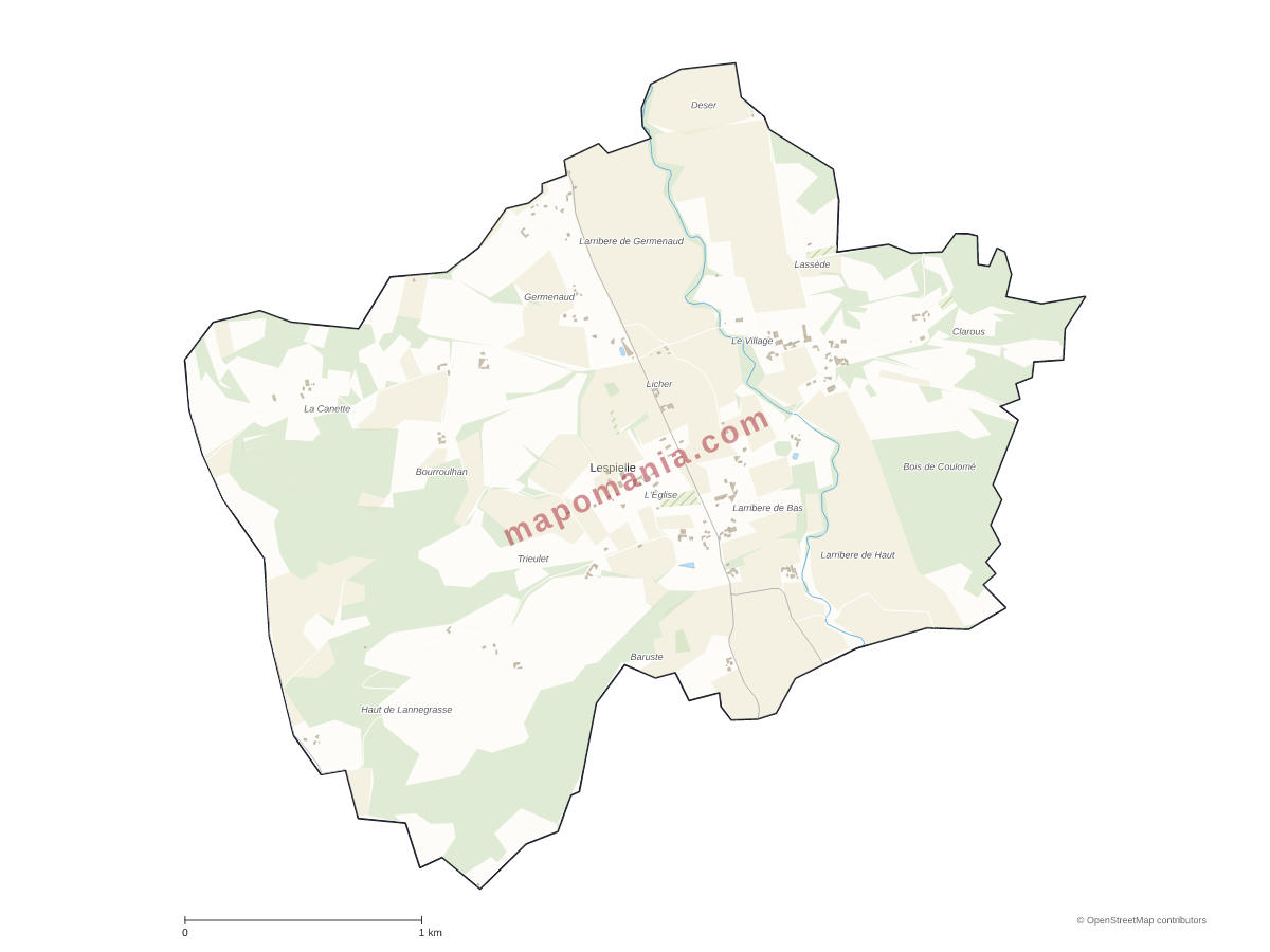 Carte de Lespielle à personnaliser