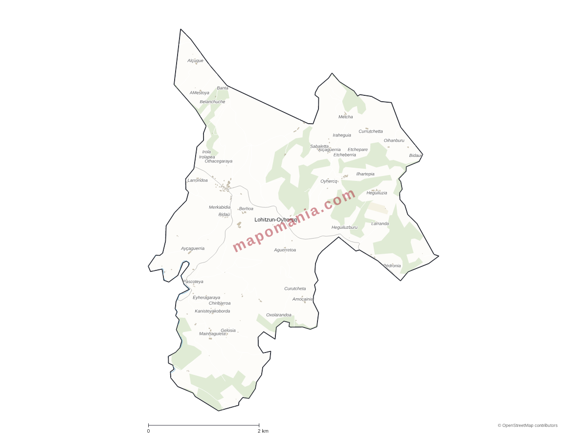 Carte de Lohitzun-Oyhercq à personnaliser