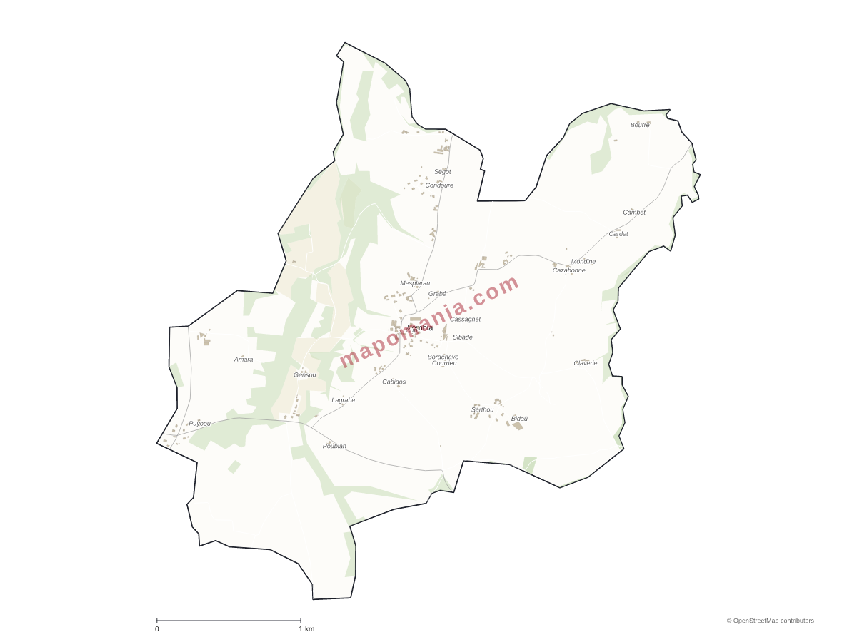 Carte de Lombia à personnaliser