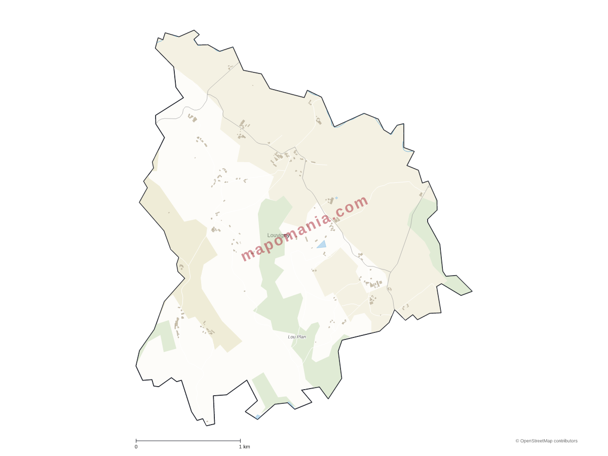 Carte de Louvigny à personnaliser