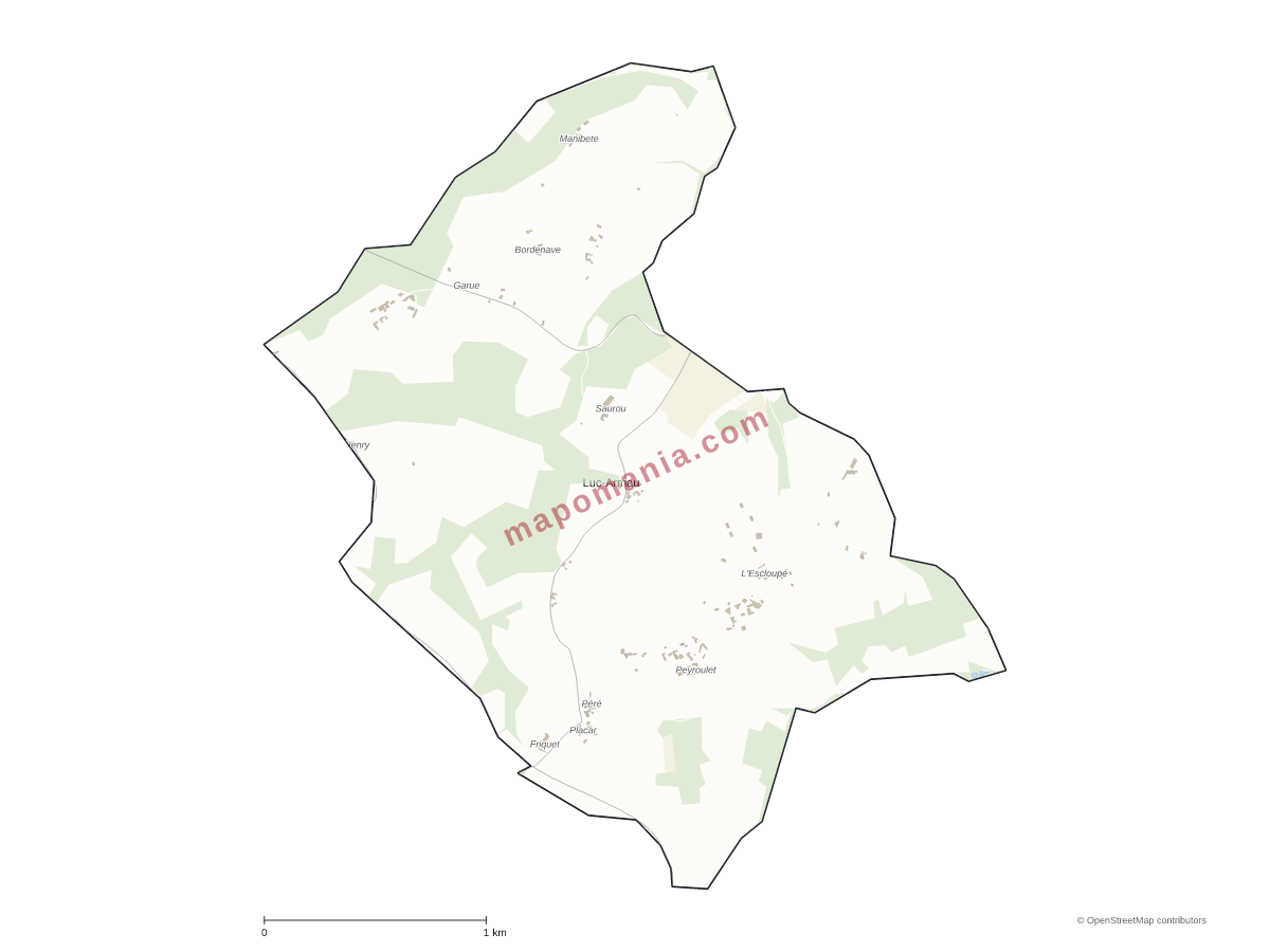 Carte de Luc-Armau à personnaliser