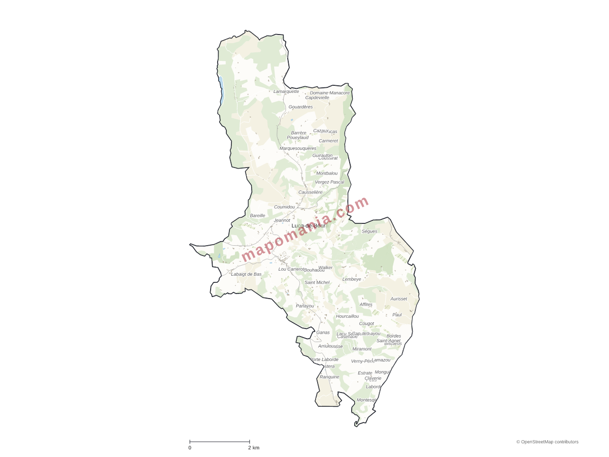 Carte de Lucq-de-Béarn à personnaliser