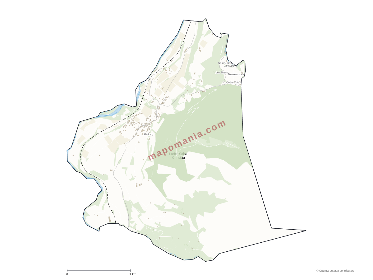 Carte de Lurbe-Saint-Christau à personnaliser