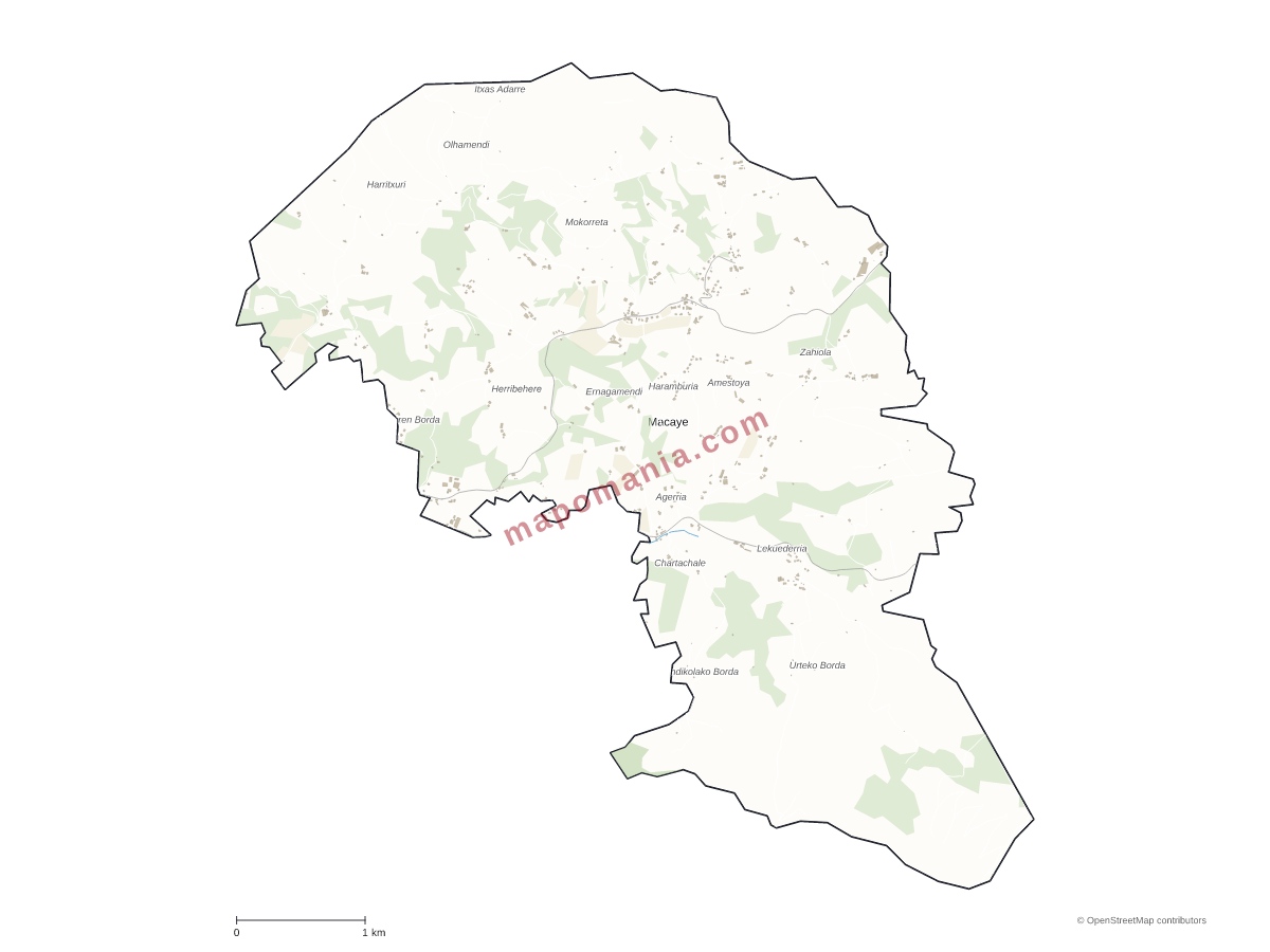 Carte de Macaye à personnaliser