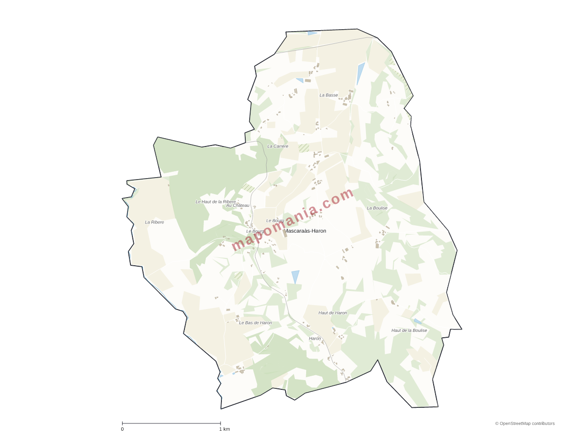 Carte de Mascaraàs-Haron à personnaliser