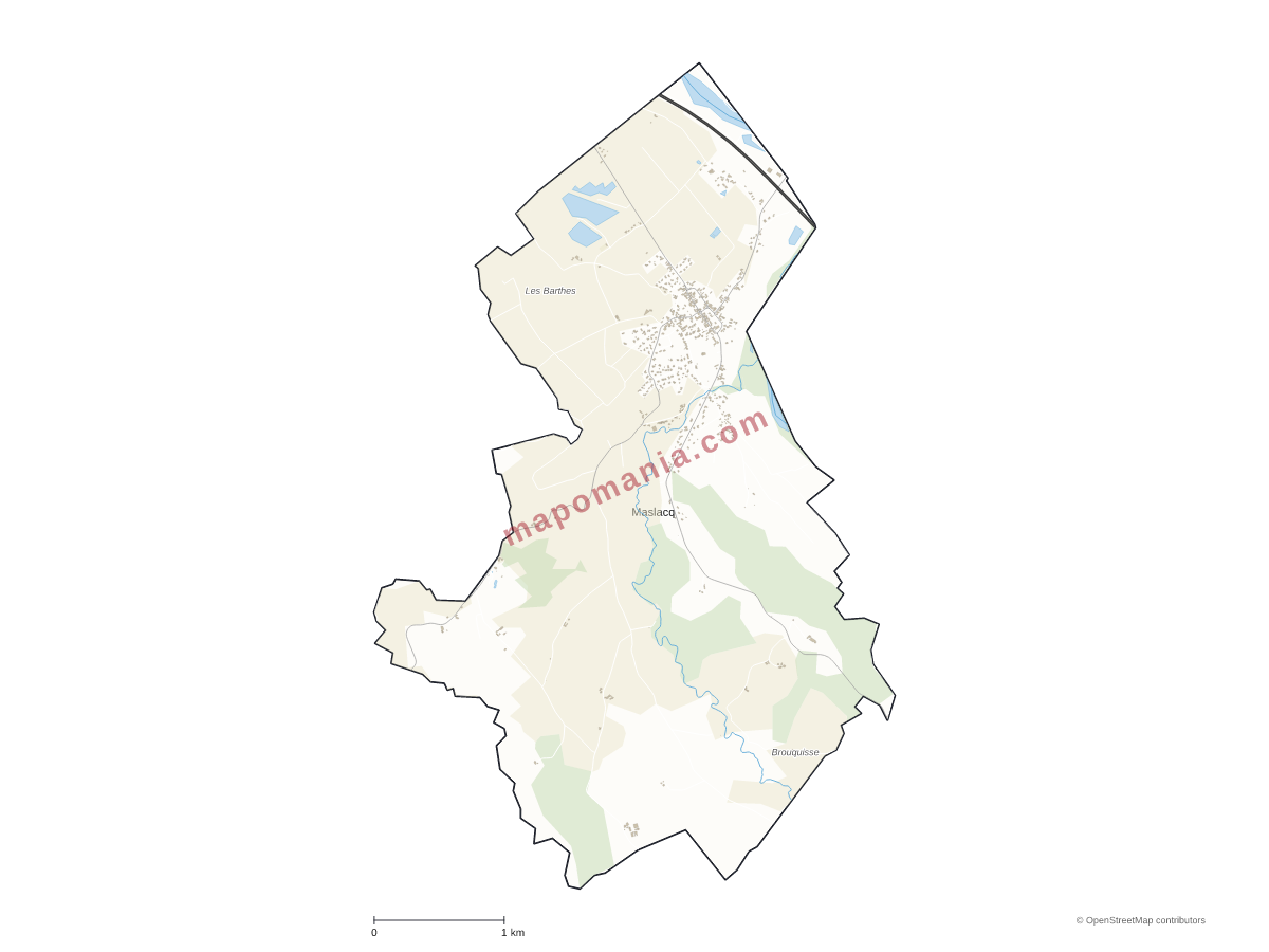 Carte de Maslacq à personnaliser