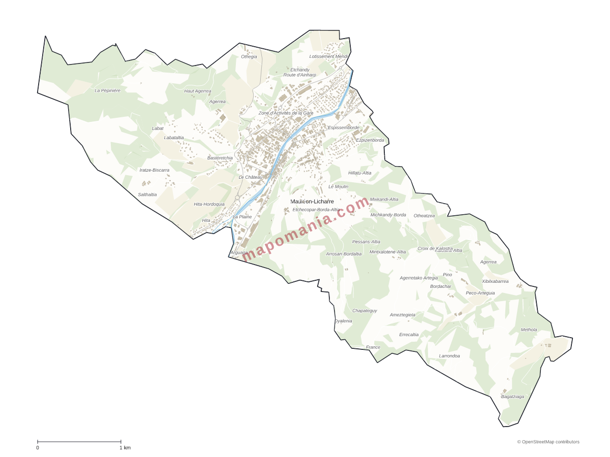 Carte de Mauléon-Licharre à personnaliser