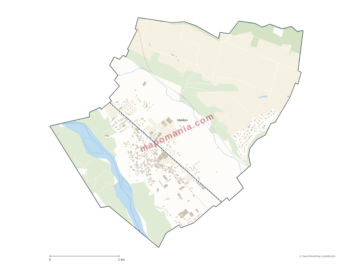 Carte de Meillon à personnaliser