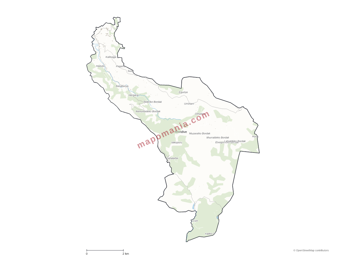 Carte de Mendive à personnaliser
