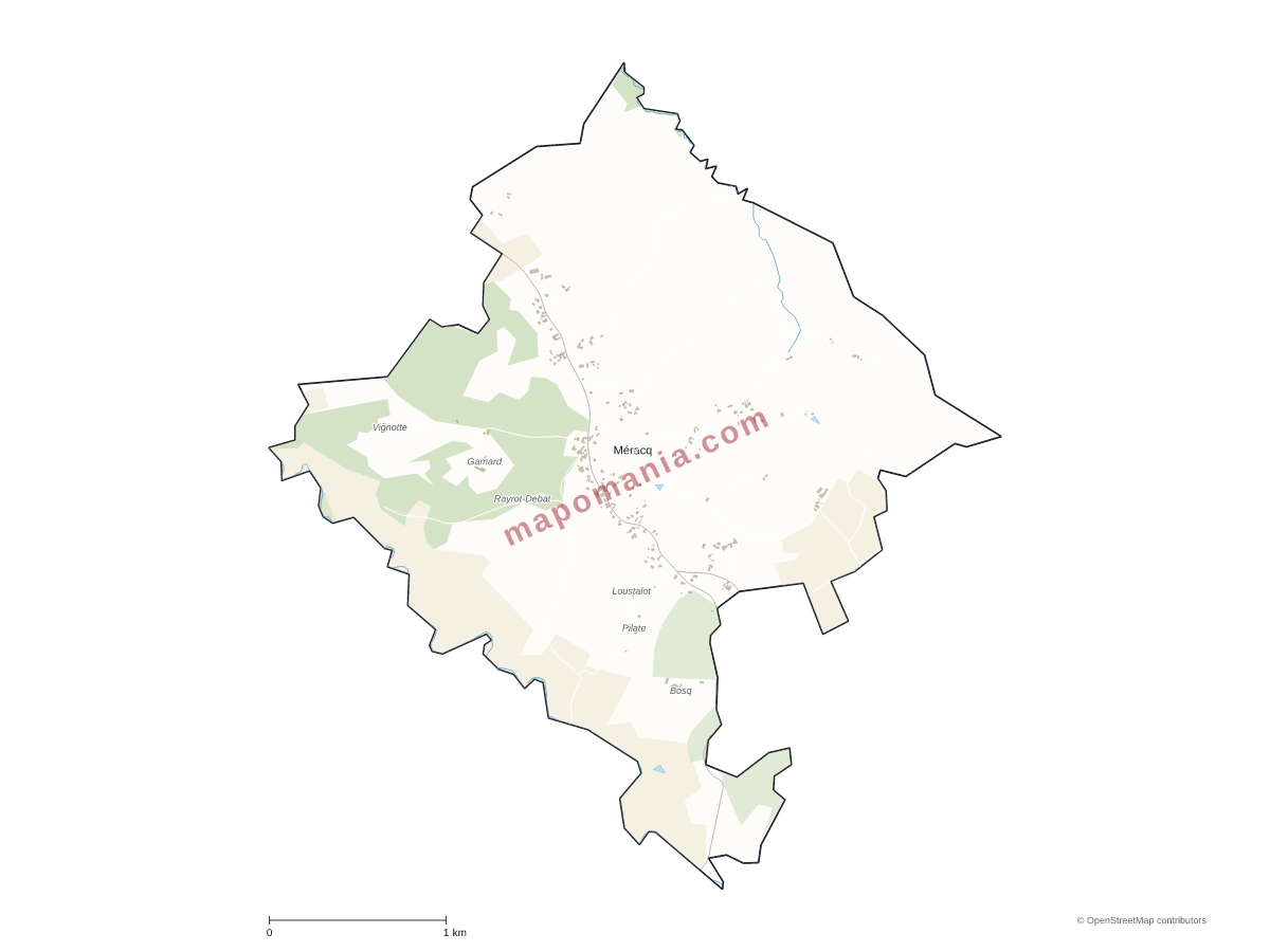 Carte de Méracq à personnaliser