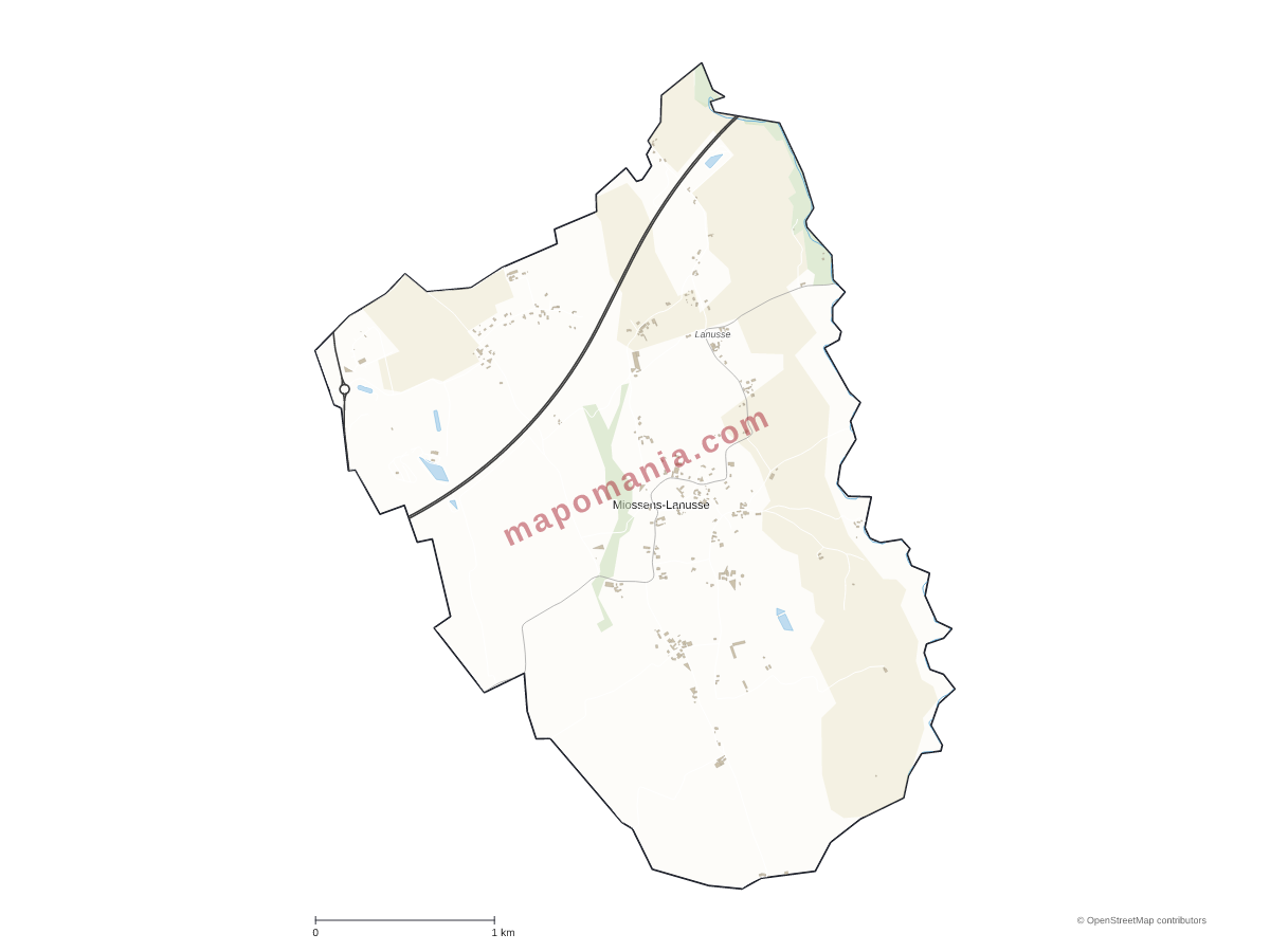 Carte de Miossens-Lanusse à personnaliser