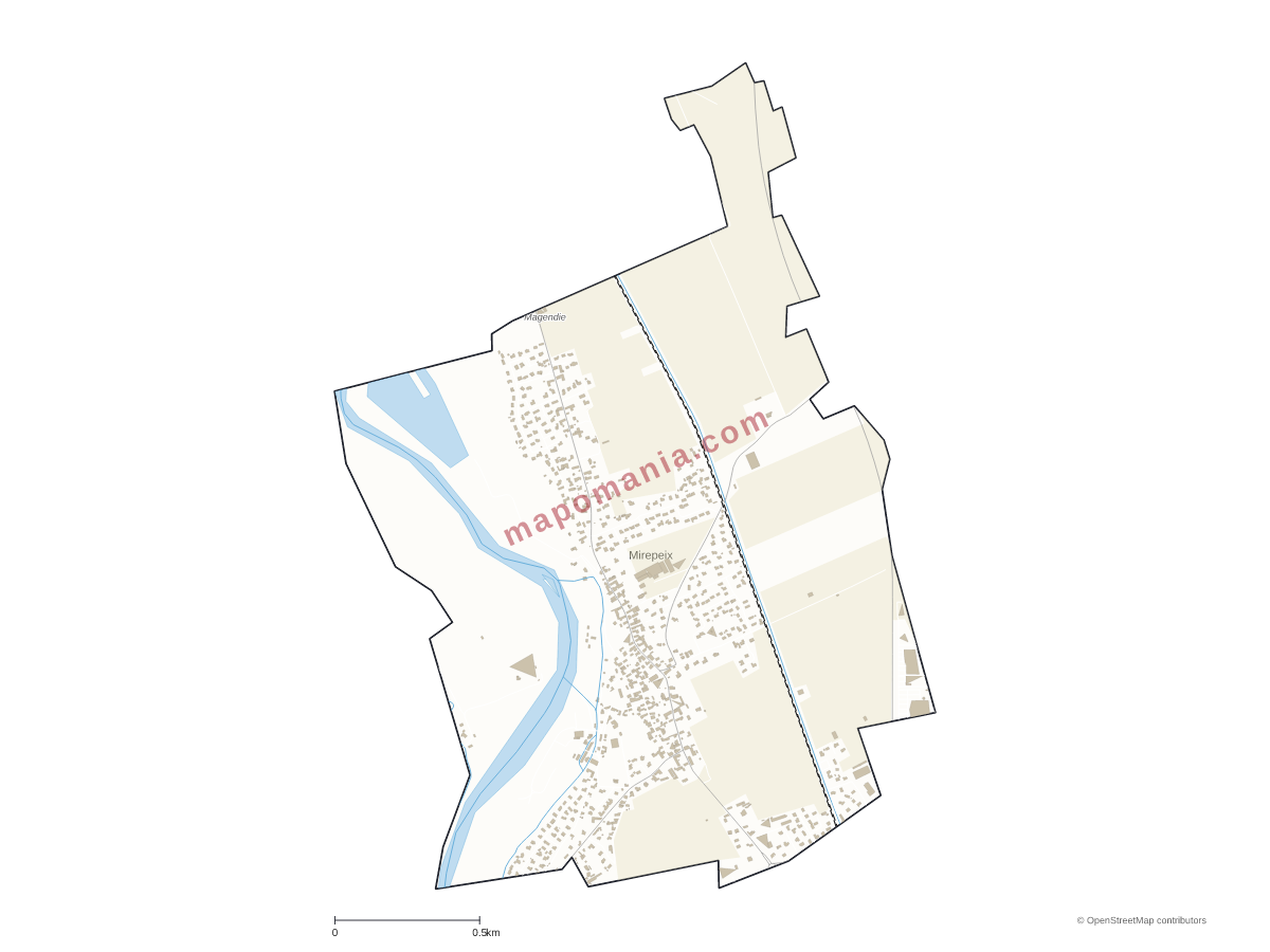 Carte de Mirepeix à personnaliser