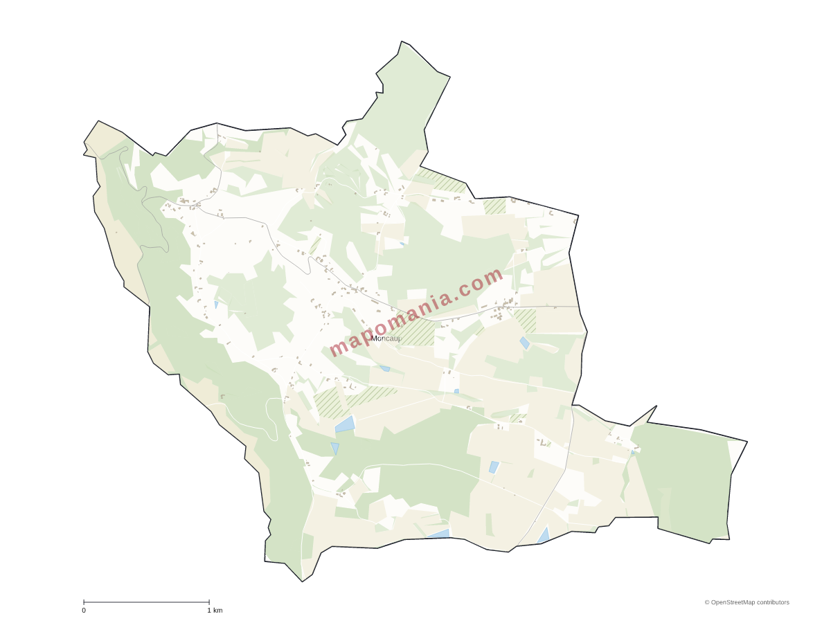 Carte de Moncaup à personnaliser