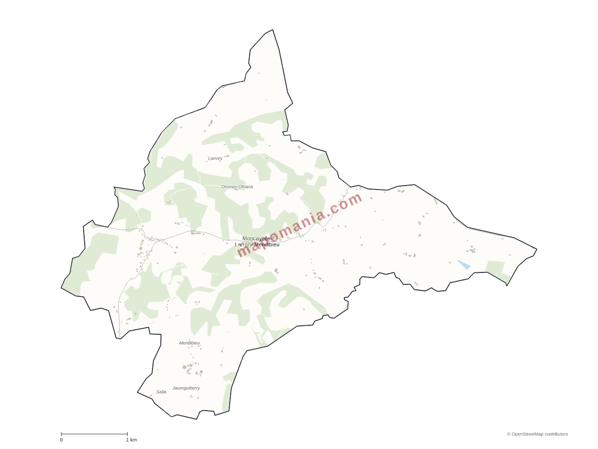 Carte de Moncayolle-Larrory-Mendibieu à personnaliser