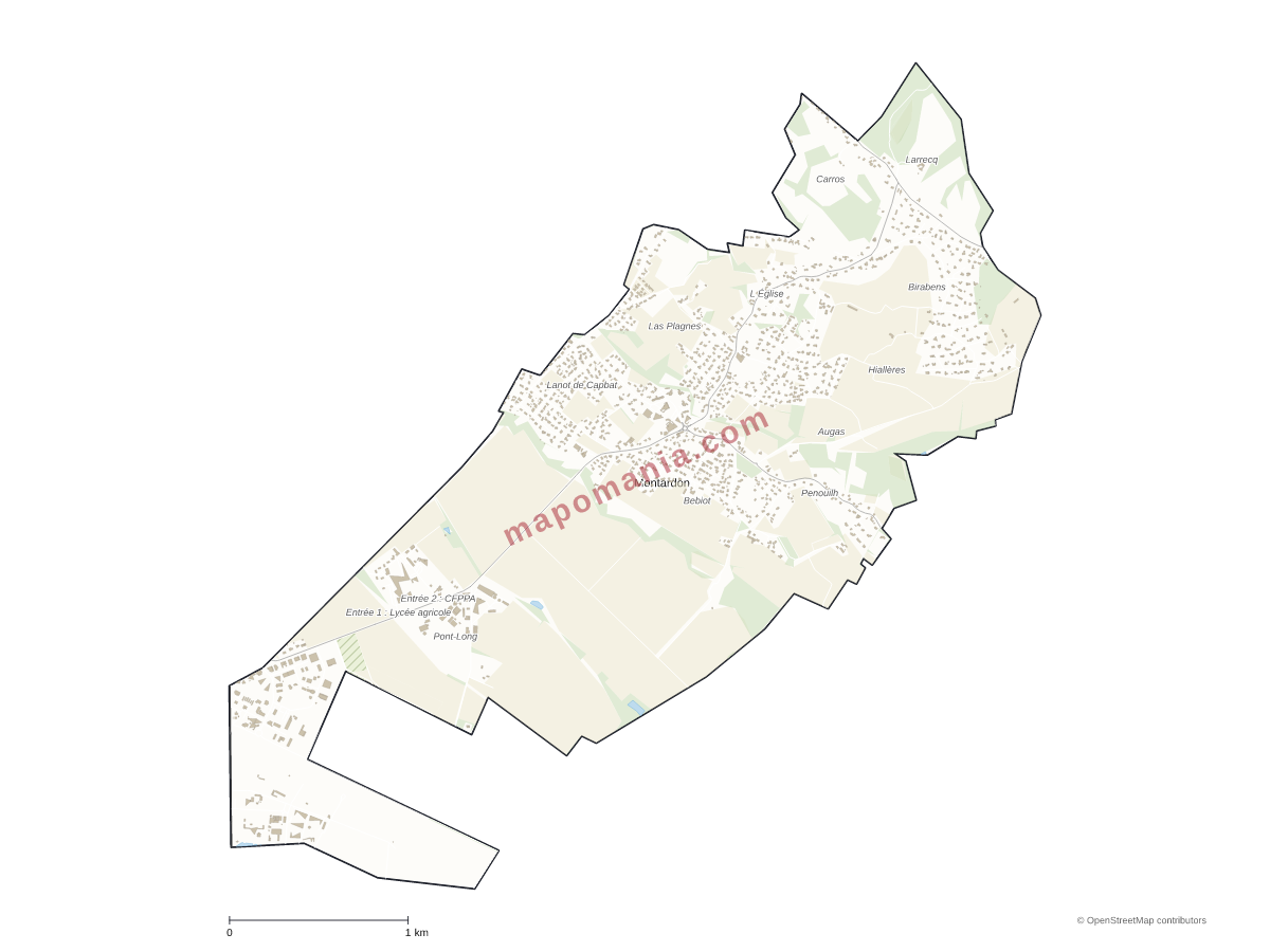 Carte de Montardon à personnaliser