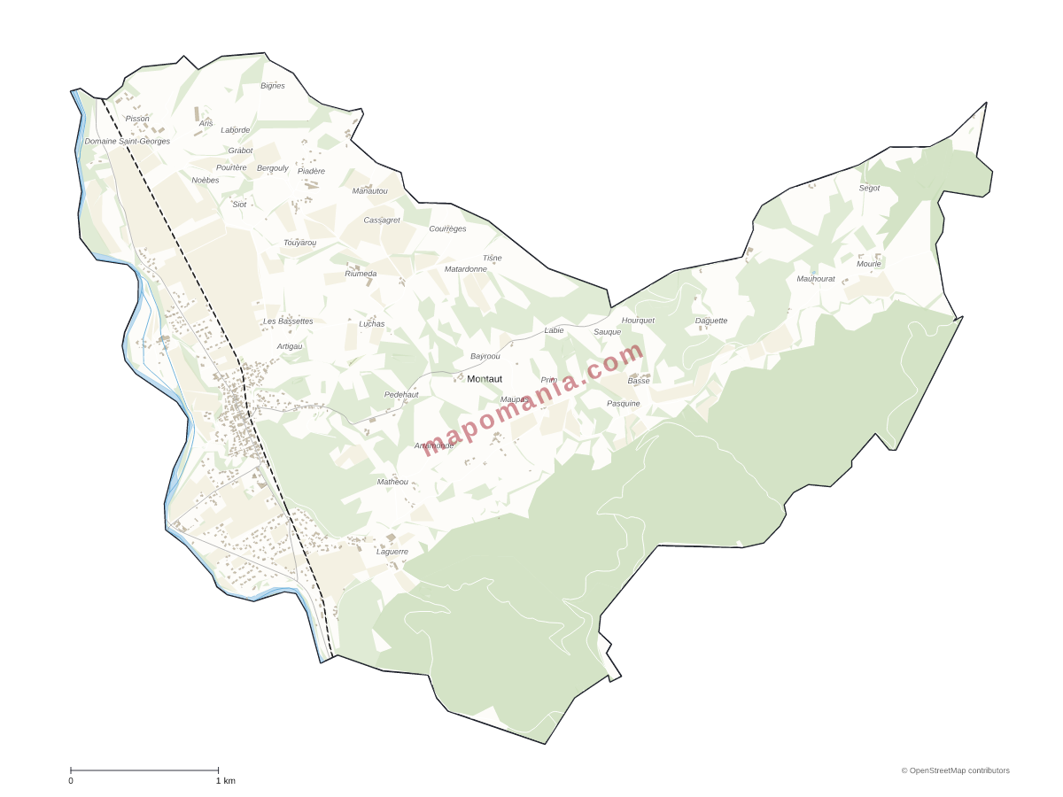 Carte de Montaut à personnaliser