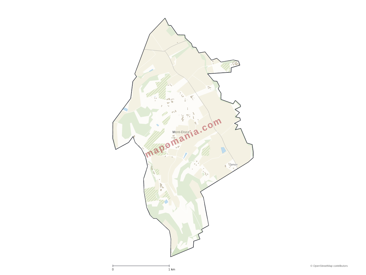 Carte de Mont-Disse à personnaliser