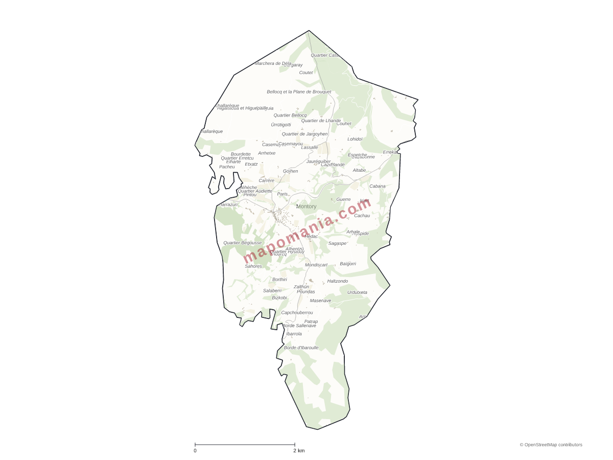 Carte de Montory à personnaliser