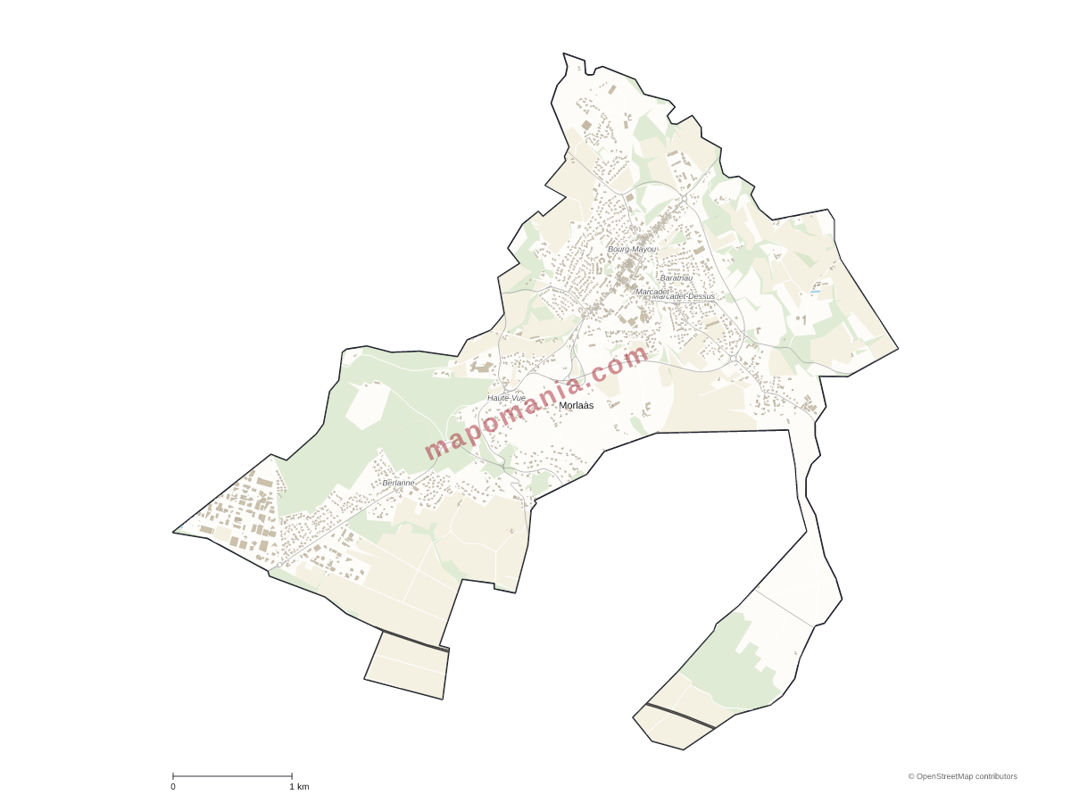 Carte de Morlaàs à personnaliser