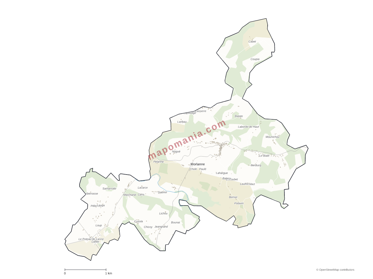 Carte de Morlanne à personnaliser