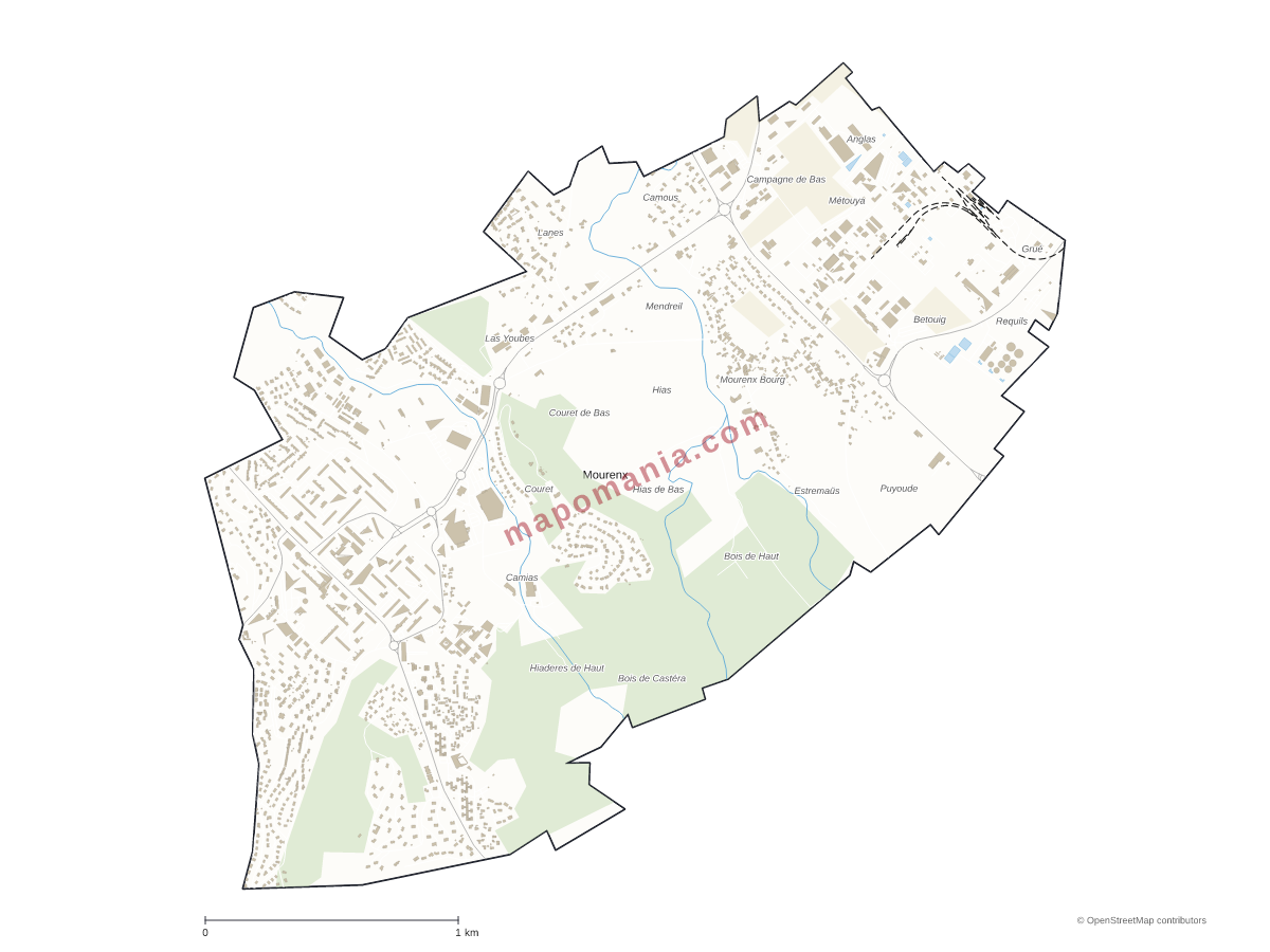 Carte de Mourenx à personnaliser