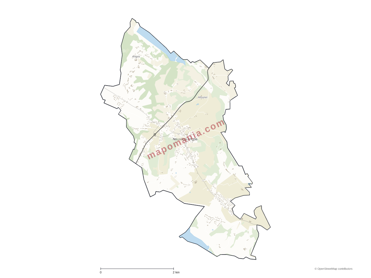 Carte de Navailles-Angos à personnaliser