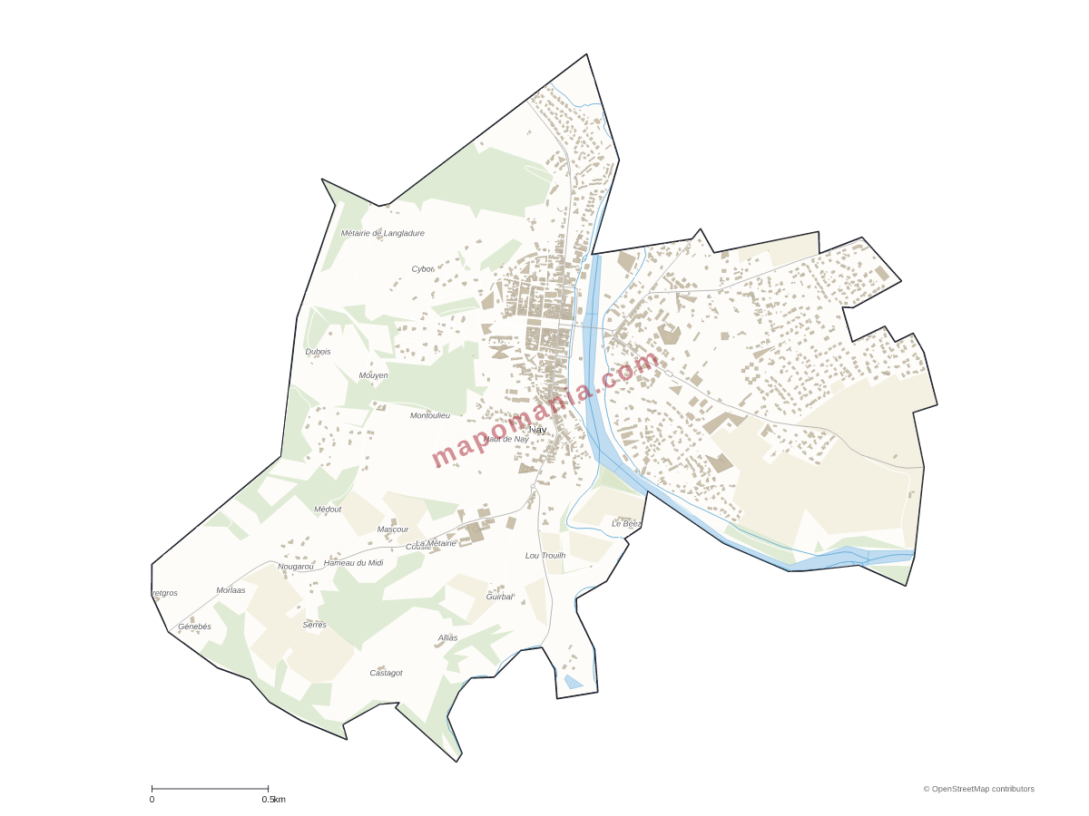 Carte de Nay à personnaliser