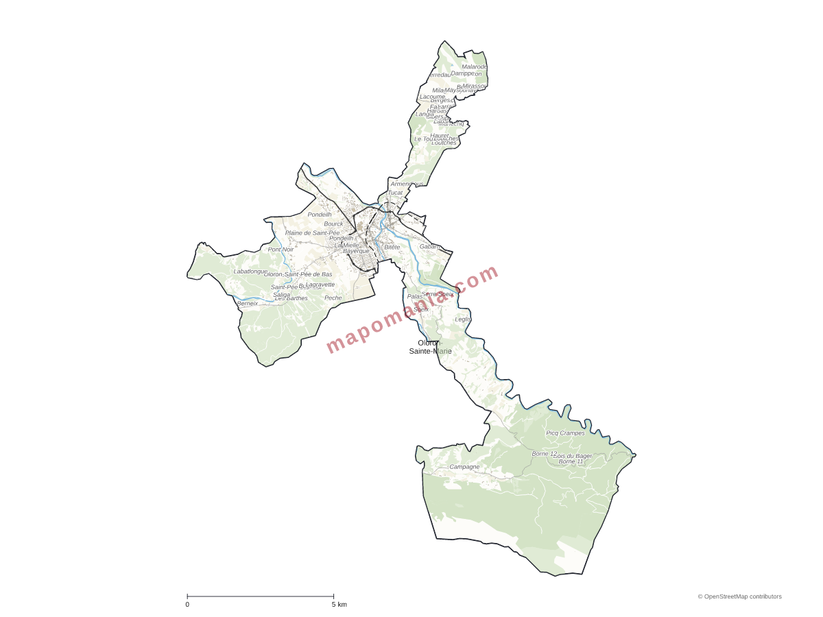 Carte de Oloron-Sainte-Marie à personnaliser