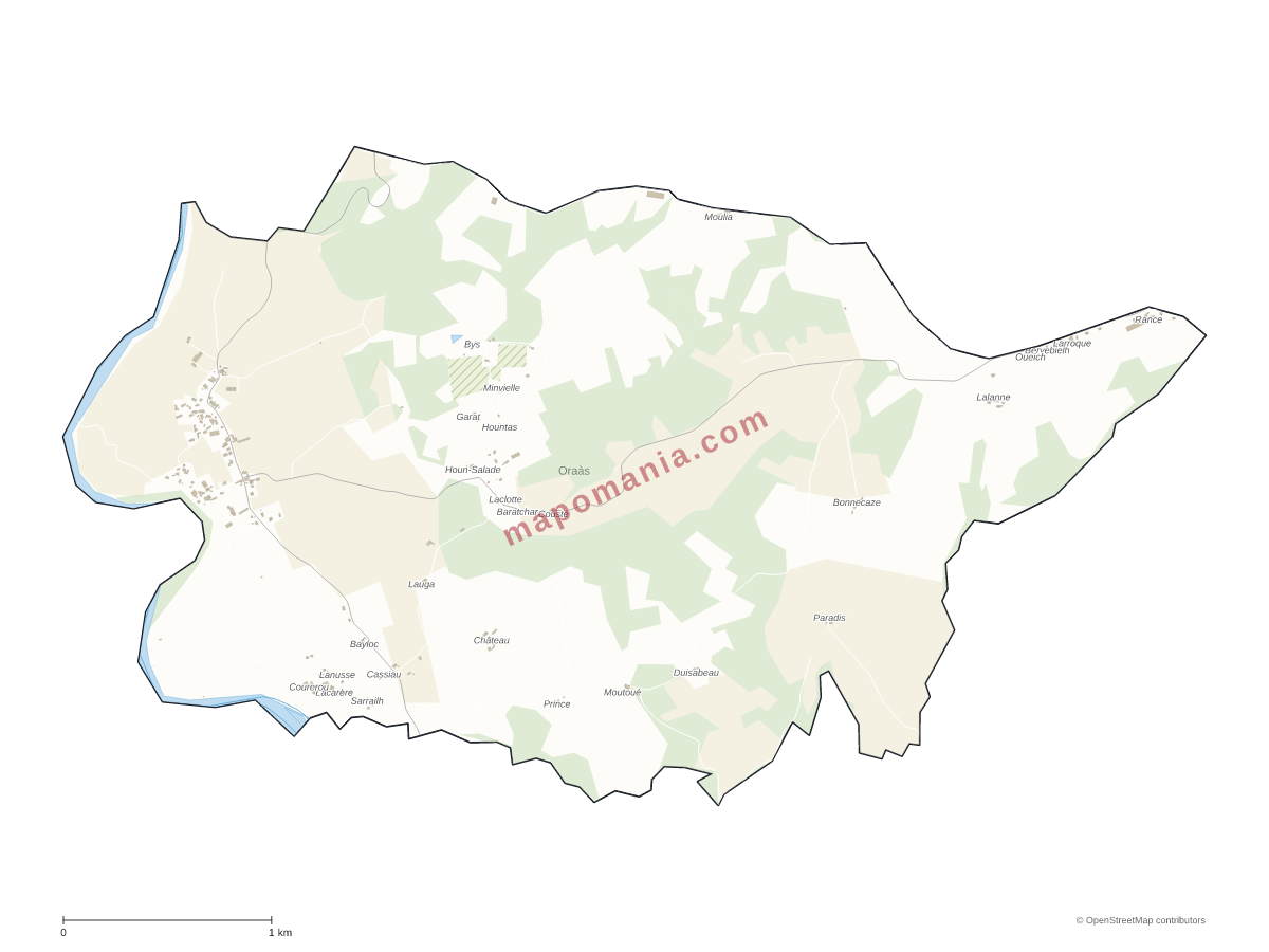 Carte de Oraàs à personnaliser