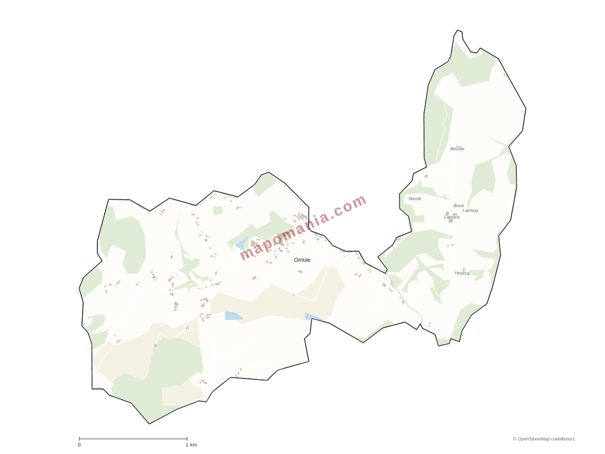 Carte de Orriule à personnaliser