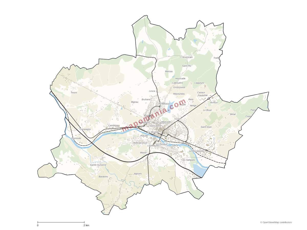Carte de Orthez à personnaliser