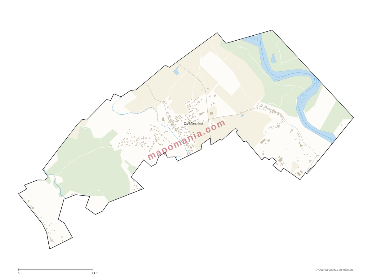 Carte de Os-Marsillon à personnaliser