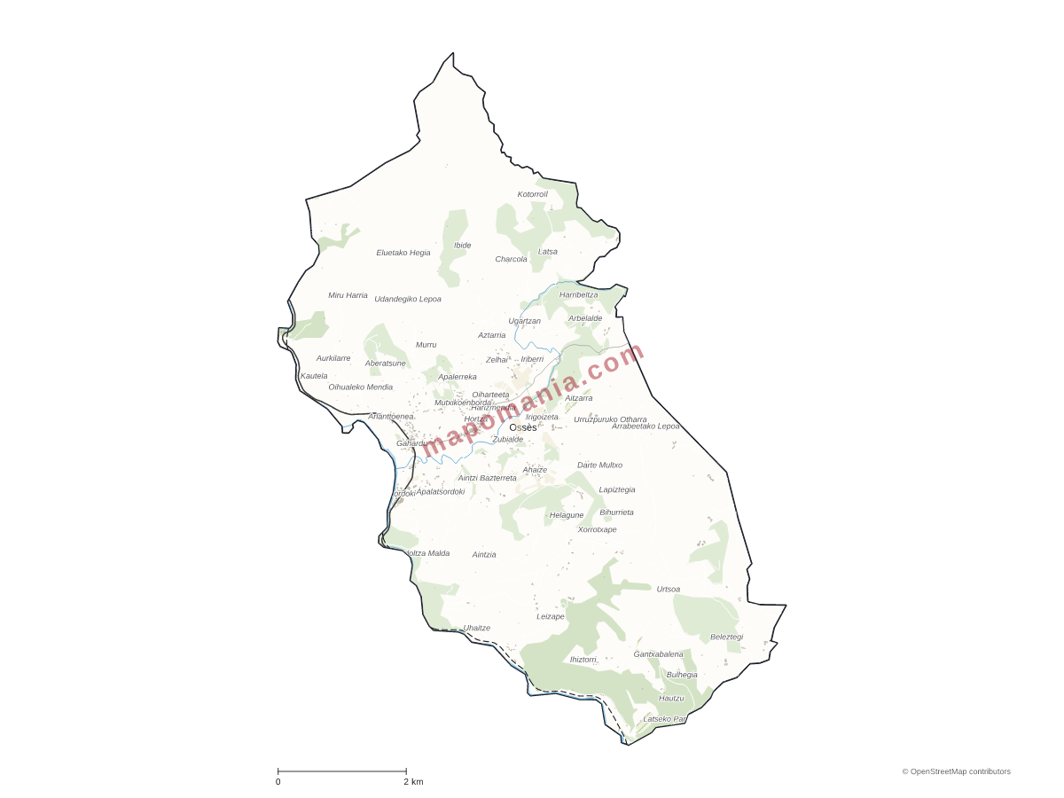 Carte de Ossès à personnaliser