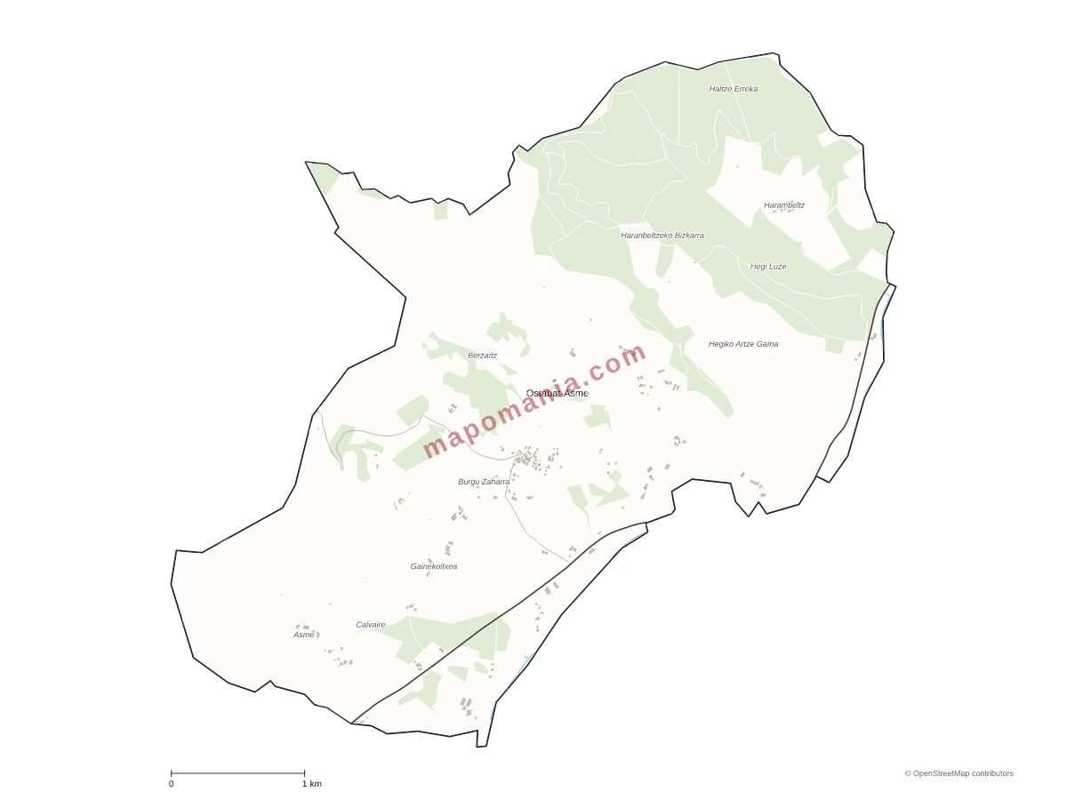 Carte de Ostabat-Asme à personnaliser