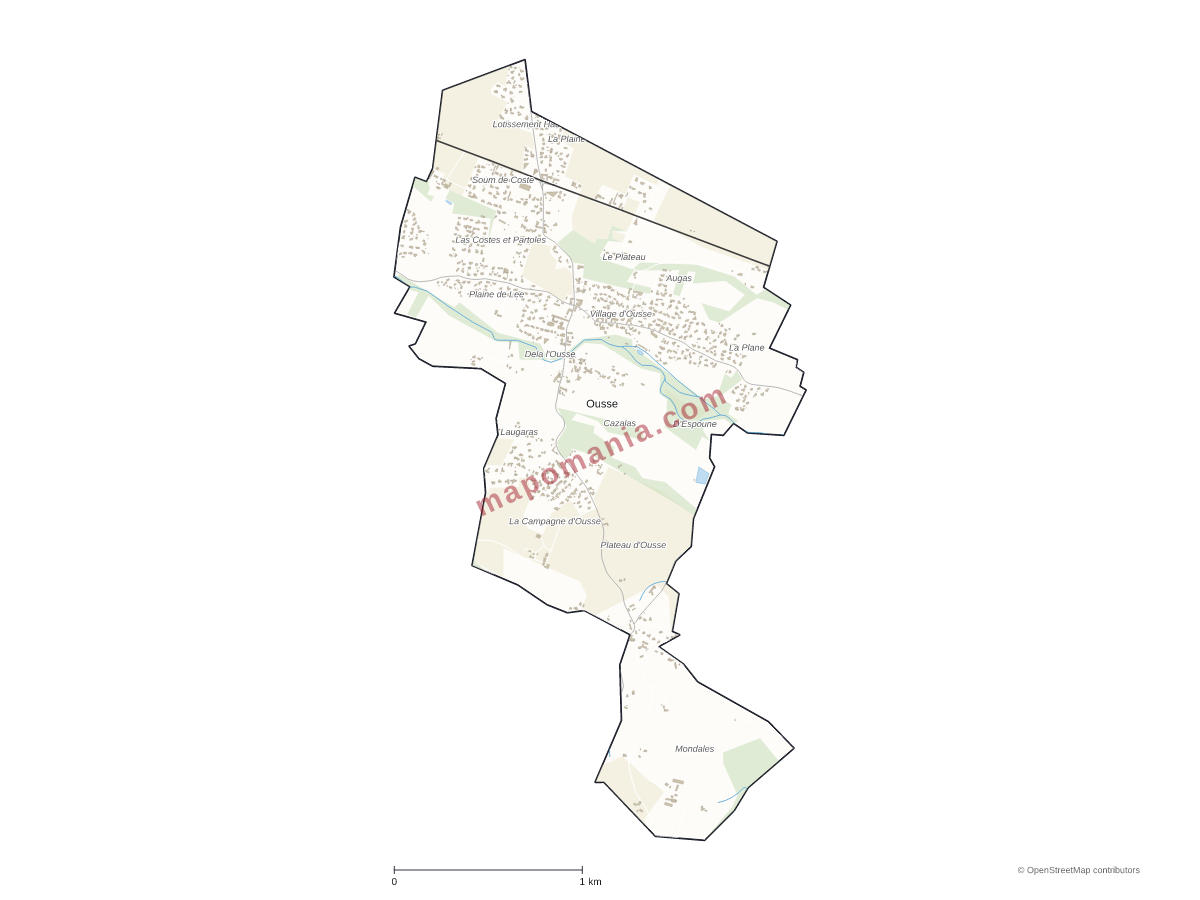 Carte de Ousse à personnaliser
