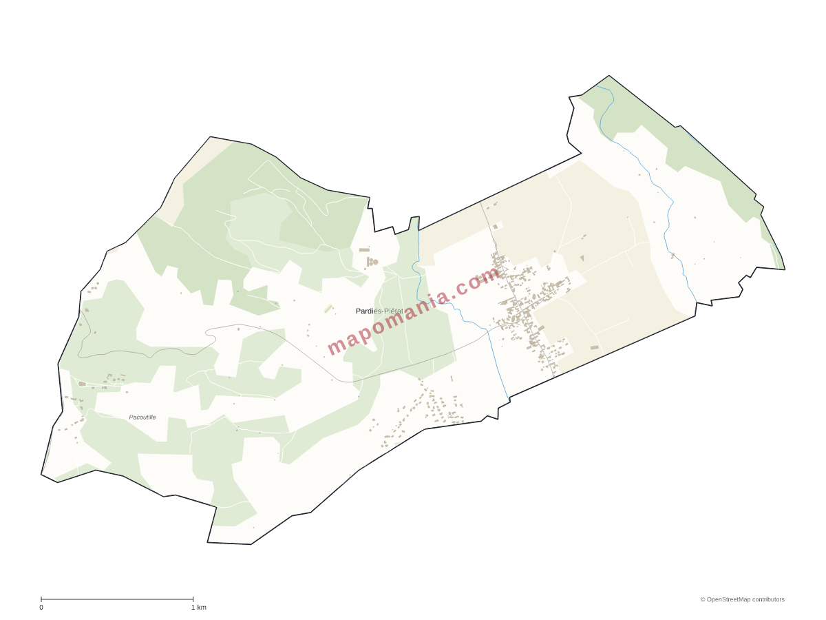 Carte de Pardies-Piétat à personnaliser
