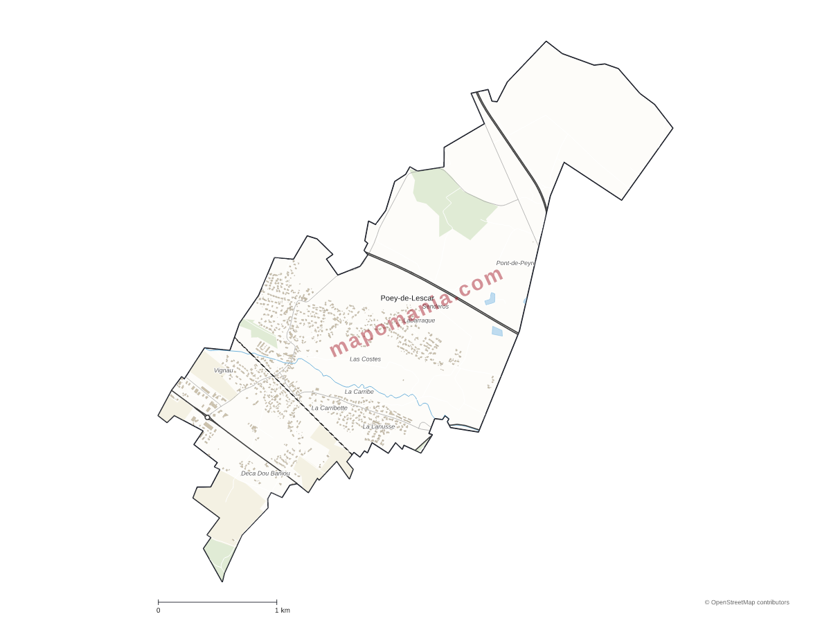 Carte de Poey-de-Lescar à personnaliser