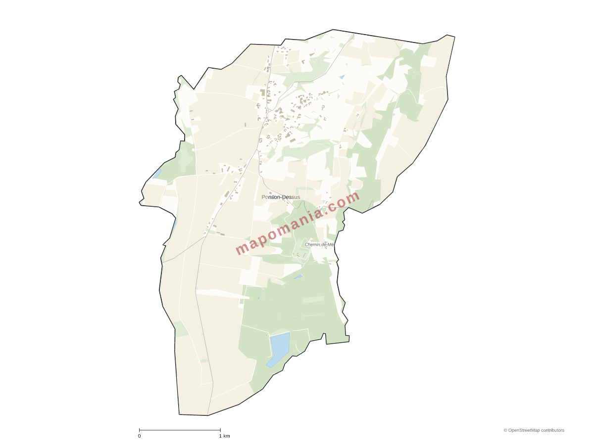 Carte de Ponson-Dessus à personnaliser